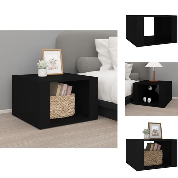 Natborde - Living sengebord 57x55x36 cm konstrueret træ sort