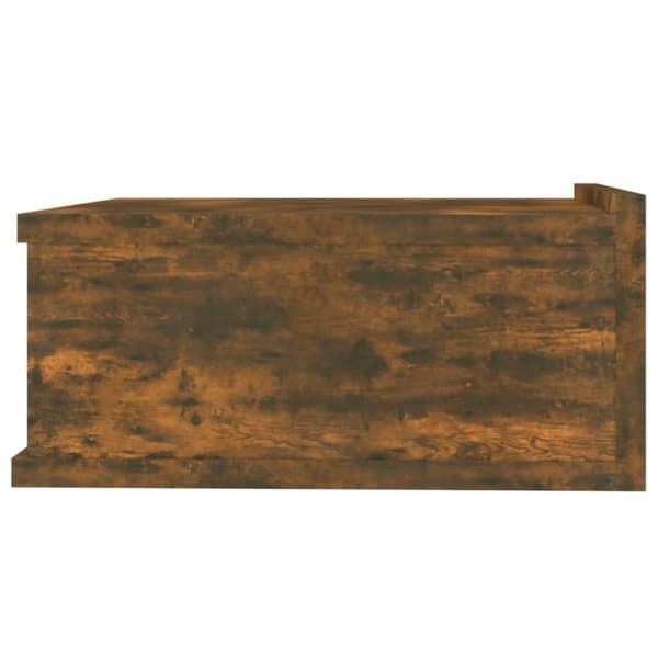Natborde - Living væghængt natbord 40x30x15 cm konstrueret træ røget egetræ