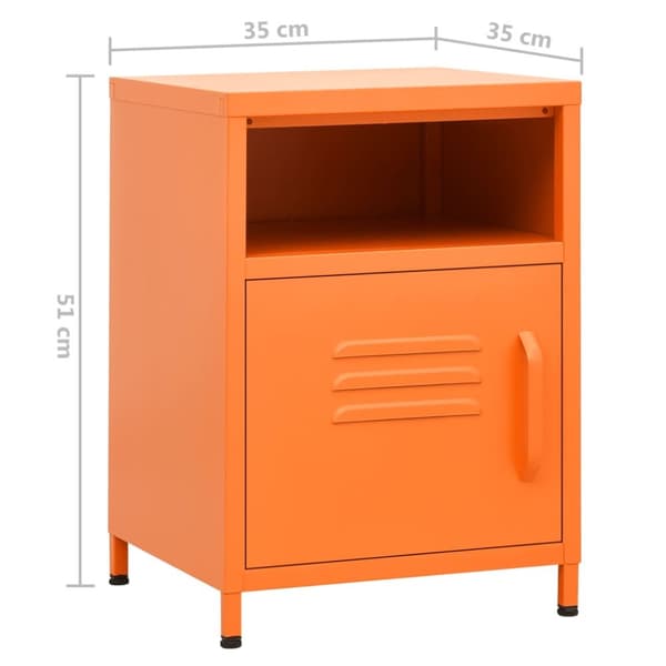 Natborde - Living natbord 35x35x51 cm stål orange
