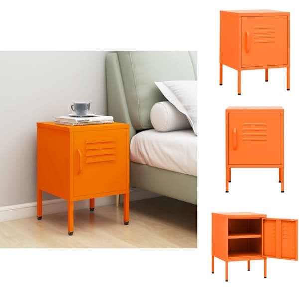 Natborde - Living natbord 35x35x51 cm stål orange