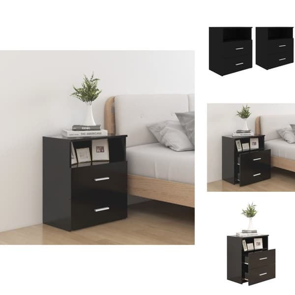 Natborde - Living sengeskabe 2 stk. 50x32x60 cm sort