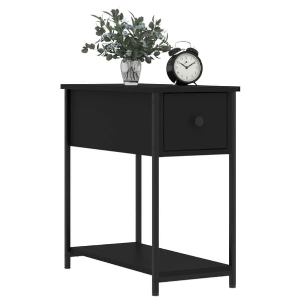 Natborde - Living sengebord 2 stk. 30x60x60 cm konstrueret træ sort