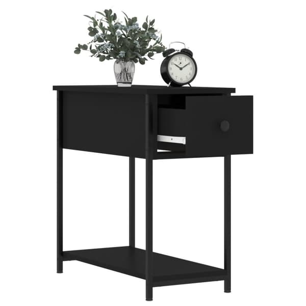 Natborde - Living sengebord 2 stk. 30x60x60 cm konstrueret træ sort