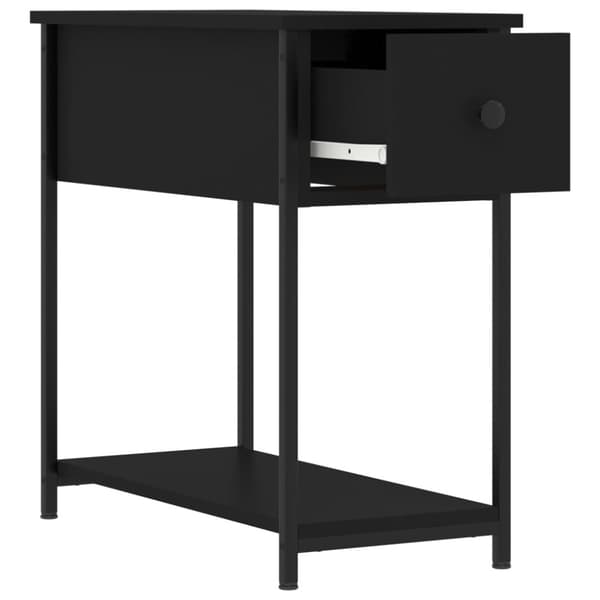 Natborde - Living sengebord 2 stk. 30x60x60 cm konstrueret træ sort