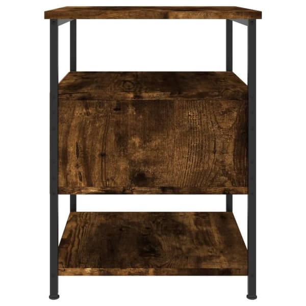 Nattduksbord - Living Sängbord 2 st rökfärgad ek 40x42x56 cm konstruerat trä
