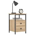 Miniatyrbillede 4 af 11: Natborde - Living sengeborde 2 stk. 34x35,5x50 cm konstrueret træ sonoma-eg