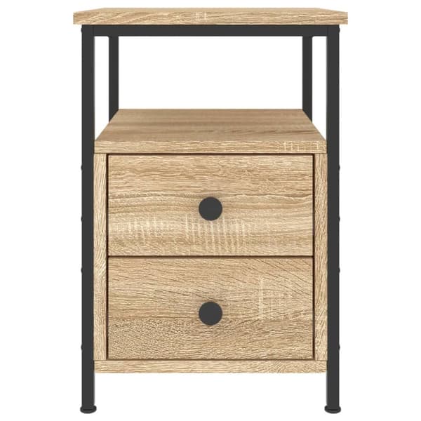Natborde - Living sengeborde 2 stk. 34x35,5x50 cm konstrueret træ sonoma-eg