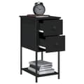 Miniatyrbillede 6 af 11: Natborde - Living sengeborde 2 stk. 32x42x70 cm konstrueret træ sort