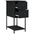 Miniatyrbillede 7 af 11: Natborde - Living sengeborde 2 stk. 32x42x70 cm konstrueret træ sort