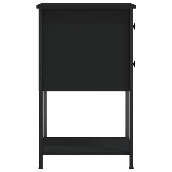 Natborde - Living sengeborde 2 stk. 32x42x70 cm konstrueret træ sort