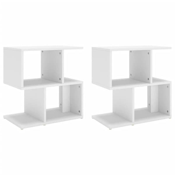 Natborde - Living sengeskabe 2 stk. 50x30x51,5 cm spånplade hvid