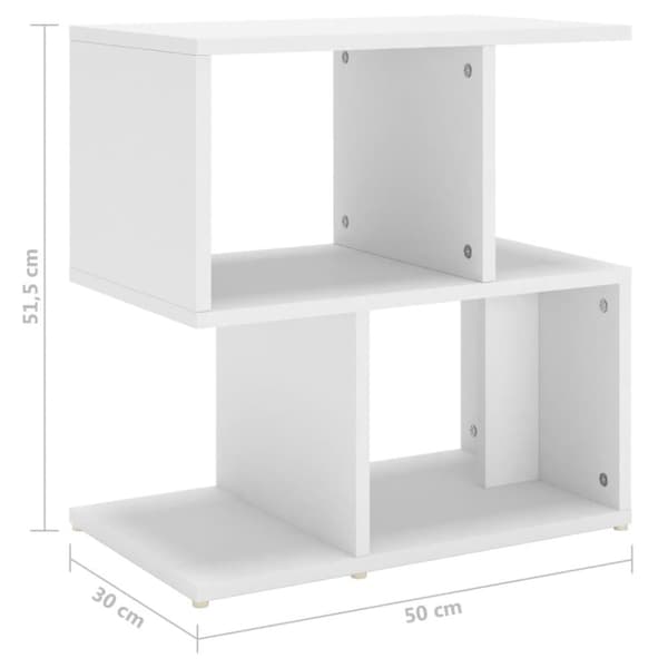 Natborde - Living sengeskabe 2 stk. 50x30x51,5 cm spånplade hvid