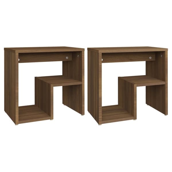 Sengeborde 2 stk. 40x30x40 cm konstrueret træ brun egetræ - Sengebord - Sengeborde - Home & Living