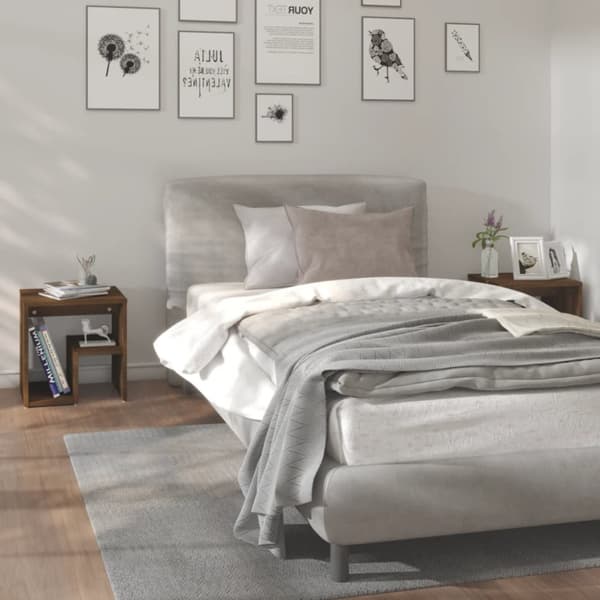Sengeborde 2 stk. 40x30x40 cm konstrueret træ brun egetræ - Sengebord - Sengeborde - Home & Living