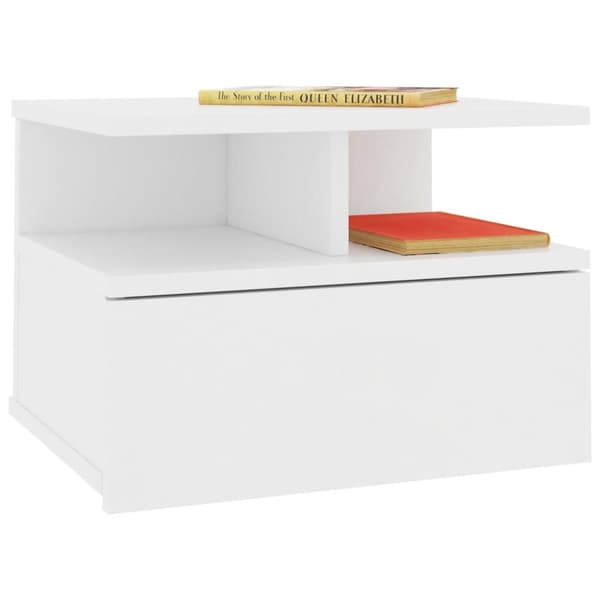 Svævende natborde 2 stk. 40 x 31 x 27 cm spånplade hvid - Svævende Natbord - Svævende Natborde - Home & Living