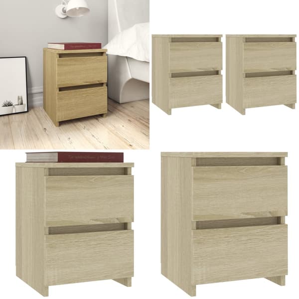Sängbord 2 st sonoma ek 30x30x40 cm konstruerat trä - Sängbord - Säng Bord - Home & Living