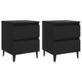 Miniatyrbillede 3 af 9: Sengeskab 2 stk. 40x35x50 cm konstrueret træ sort - Sengebord - Sengeborde - Home & Living