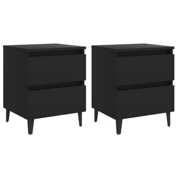 Sengeskab 2 stk. 40x35x50 cm konstrueret træ sort - Sengebord - Sengeborde - Home & Living