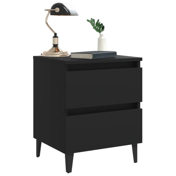 Sengeskab 2 stk. 40x35x50 cm konstrueret træ sort - Sengebord - Sengeborde - Home & Living