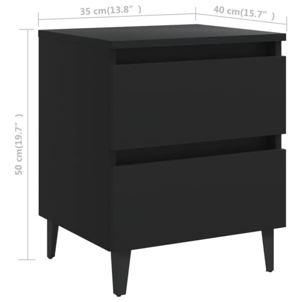 Sengeskab 2 stk. 40x35x50 cm konstrueret træ sort - Sengebord - Sengeborde - Home & Living