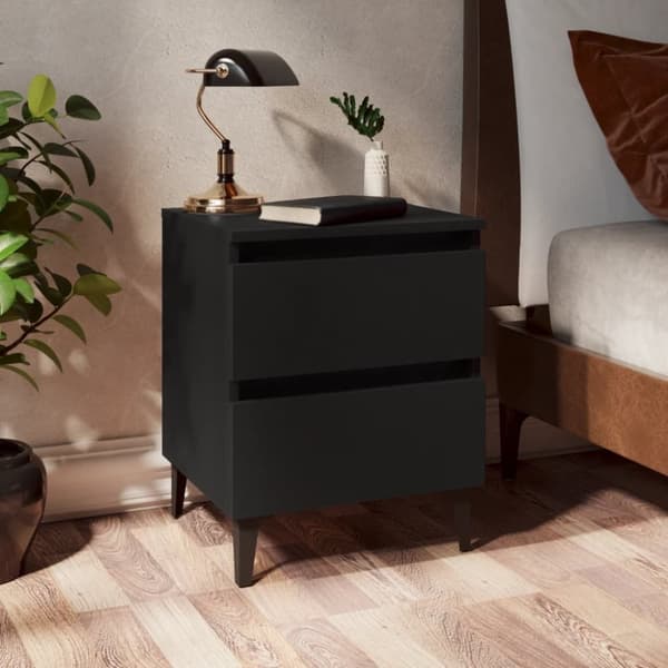 Sengeskab 2 stk. 40x35x50 cm konstrueret træ sort - Sengebord - Sengeborde - Home & Living