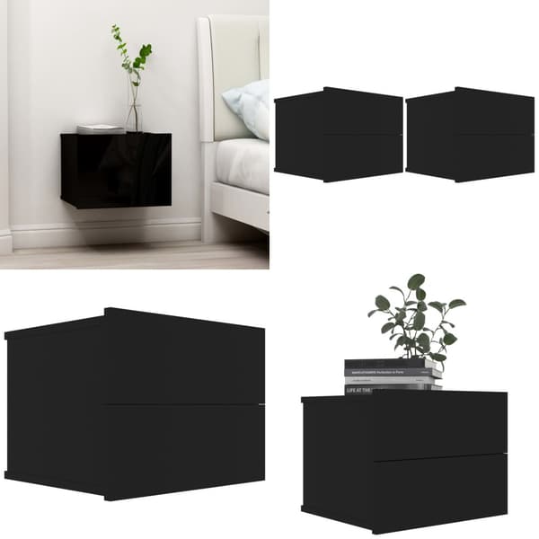 Sängbord 2 st svart 40x30x30 cm spånskiva - Sängbord - Säng Bord - Home & Living