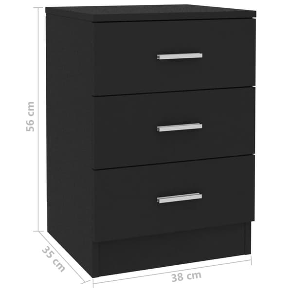 Sengebord 38x35x56 cm konstrueret træ sort - Sengebord - Sengeborde - Home & Living