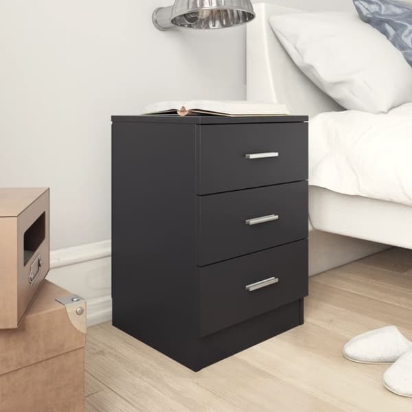 Sengebord 38x35x56 cm konstrueret træ sort - Sengebord - Sengeborde - Home & Living