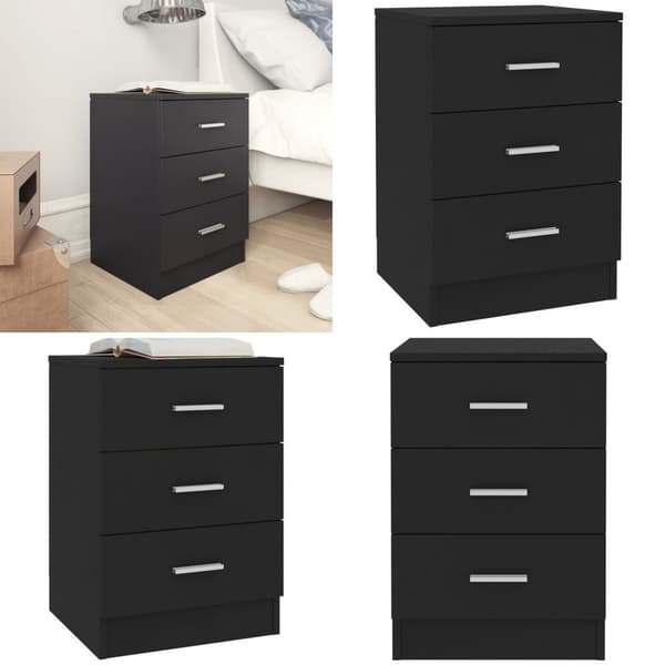Sengebord 38x35x56 cm konstrueret træ sort - Sengebord - Sengeborde - Home & Living
