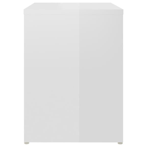 Sängbord vit högglans 40x30x40 cm konstruerat trä - Sängskåp - Sängbord - Home & Living