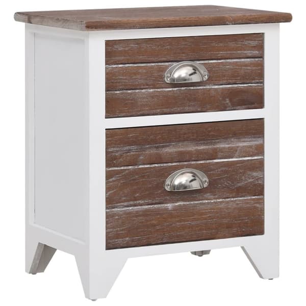 Natbord med 2 skuffer 2 stk. Brun og hvid - Sengeskab - Sengeskabe - Home & Living