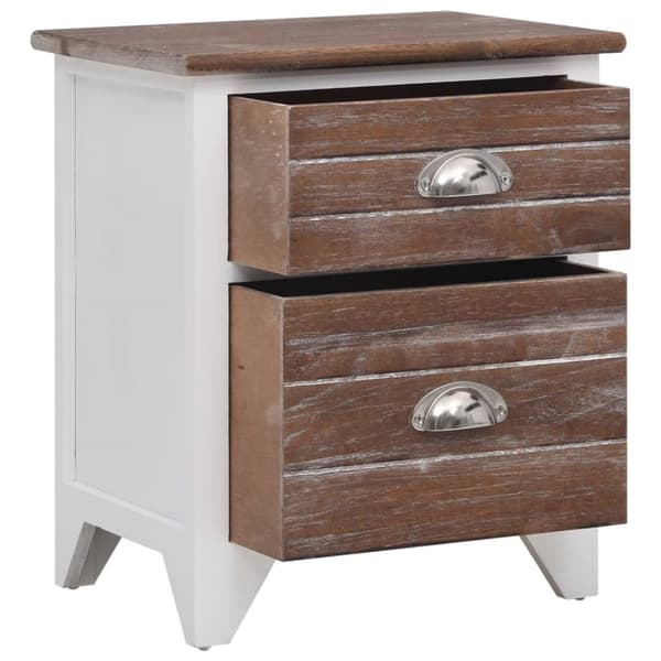 Natbord med 2 skuffer 2 stk. Brun og hvid - Sengeskab - Sengeskabe - Home & Living