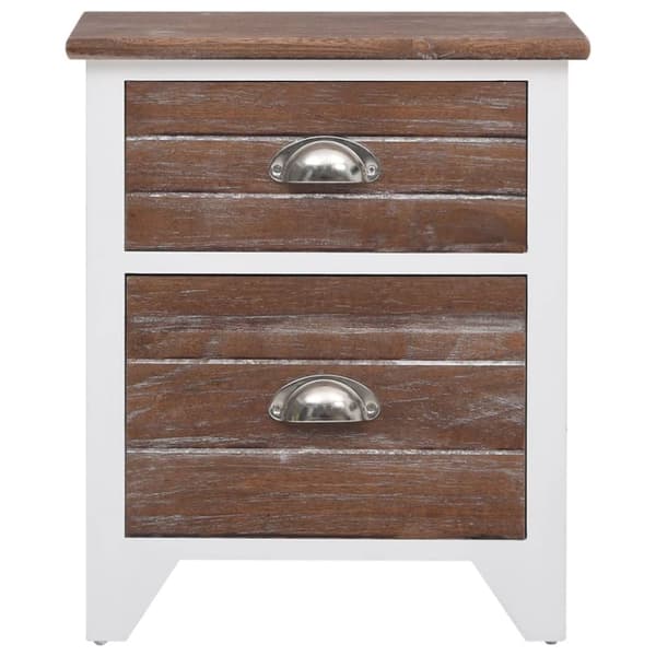 Natbord med 2 skuffer 2 stk. Brun og hvid - Sengeskab - Sengeskabe - Home & Living