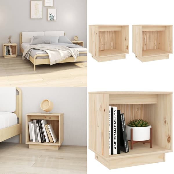 Sengeborde 2 stk. 40x30x40 cm massivt fyrretræ - Sengebord - Sengeborde - Home & Living