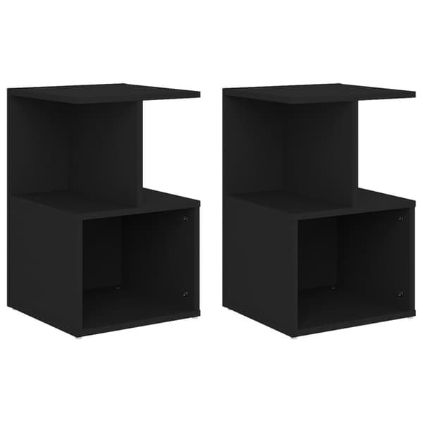 Sengeskabe 2 stk. 35x35x55 cm spånplade sort - Sengeskab - Sengeskabe - Home & Living
