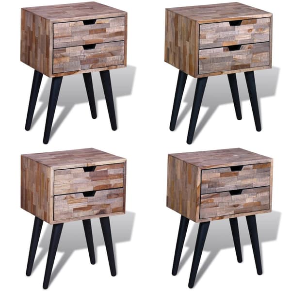 Sängbord med 2 lådor massiv återvunnen teak - Skåp - Förvaringsskåp - Home & Living