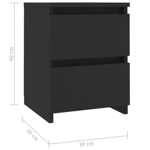Sengebord 30x30x40 cm konstrueret træ sort - Sengebord - Sengeborde - Home & Living