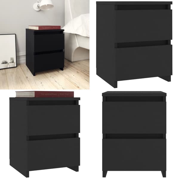 Sengebord 30x30x40 cm konstrueret træ sort - Sengebord - Sengeborde - Home & Living