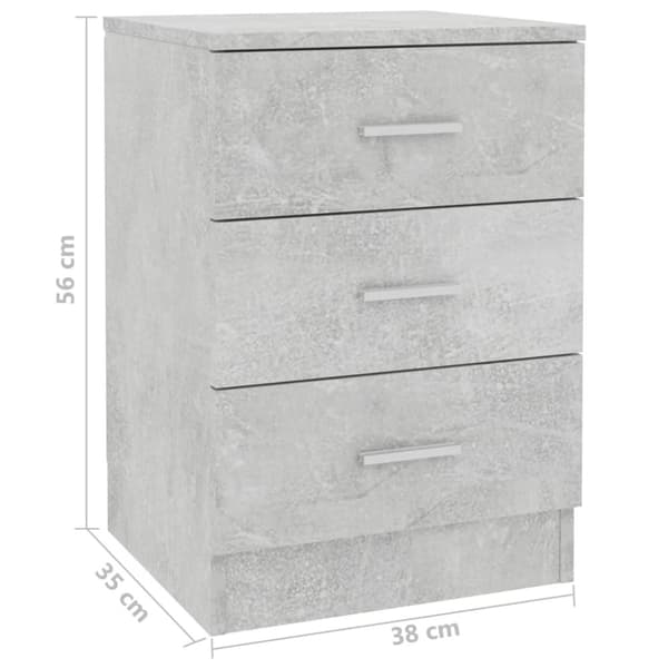 Sängbord 2 st betonggrå 38x35x56 cm konstruerat trä - Sängbord - Säng Bord - Home & Living