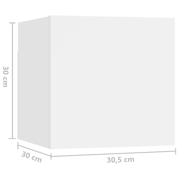 Yöpöytä valkoinen 30,5x30x30 cm tekninen puu - Yöpöytä - Yöpöydät - Home & Living