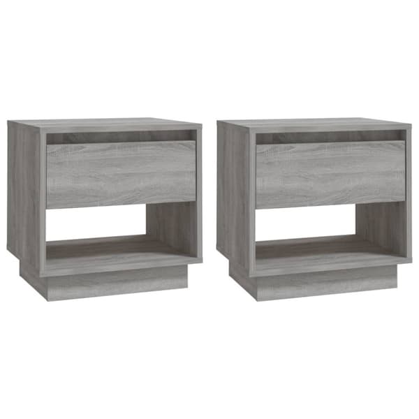 Sängbord 2 st grå sonoma-ek 45x34x44 cm konstruerat trä - Sängskåp - Nattduksbord - Home & Living