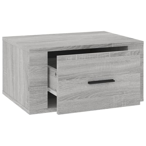 Væghængt sengebord 50x36x25 cm grå sonoma-eg - Væghængt Sengebord - Væghængte Sengeborde - Home & Living