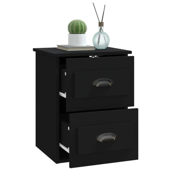 Väggmonterade sängbord svart 41,5x36x53cm - Sängbord - Nattduksbord - Home & Living