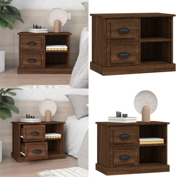 Sengebord 60x35,5x45 cm brun egetræsfarve - Sengebord - Sengeborde - Home & Living