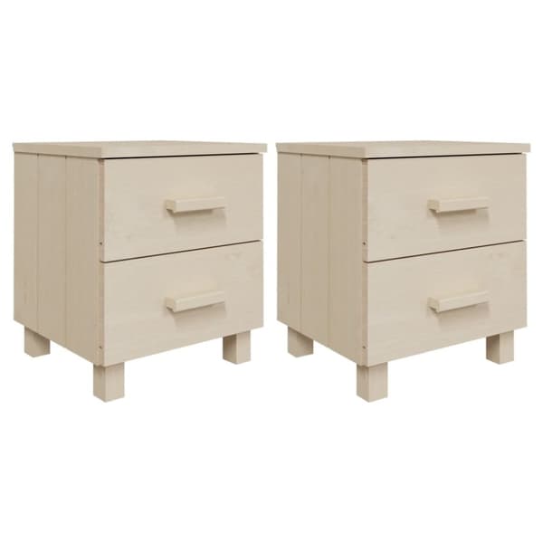 Sengeskab HAMAR 2 stk. 40x35x44,5 cm fyrretræ honningfarvet - Sengebord - Sengeborde - Home & Living