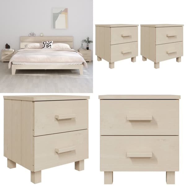 Sengeskab HAMAR 2 stk. 40x35x44,5 cm fyrretræ honningfarvet - Sengebord - Sengeborde - Home & Living