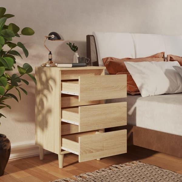 Yöpöydät täyspuiset jalat Sonoma-tammi 40x35x69 cm - Yöpöytä - Yöpöydät - Home & Living