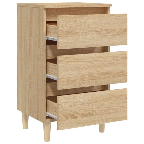 Yöpöydät täyspuiset jalat Sonoma-tammi 40x35x69 cm - Yöpöytä - Yöpöydät - Home & Living
