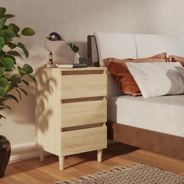 Yöpöydät täyspuiset jalat Sonoma-tammi 40x35x69 cm - Yöpöytä - Yöpöydät - Home & Living