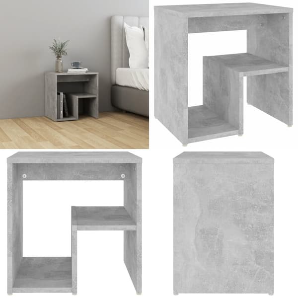 Sengeskab 40x30x40 cm konstrueret træ betongrå - Sengebord - Sengeborde - Home & Living